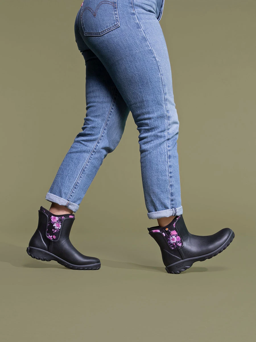 BOGS Black Multi Sauvie Slip On Boot Painterly 4 BOGS Black Multi Sauvie Slip On Boot Painterly - Image 2