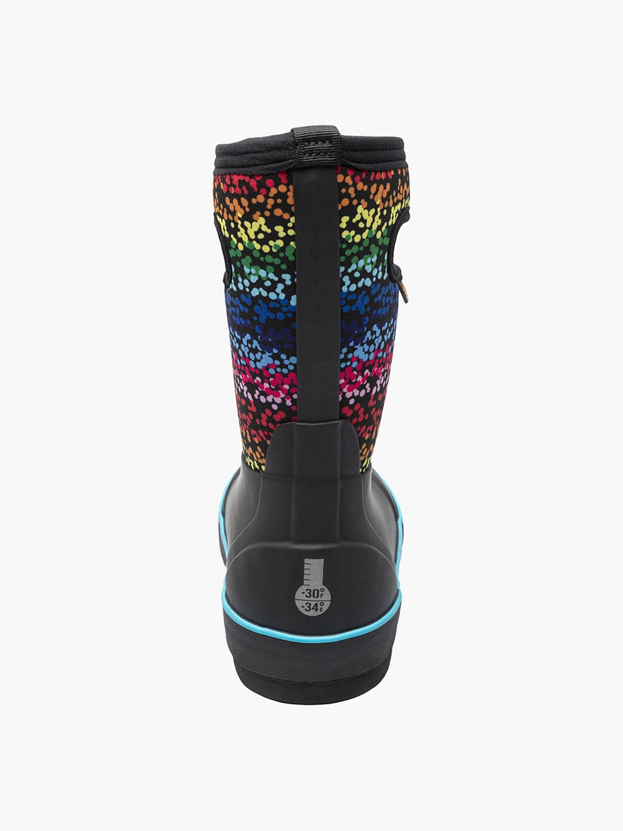 BOGS Black Multi Design A Boot Rainbow Dots 6 BOGS Black Multi Design A Boot Rainbow Dots - Image 4