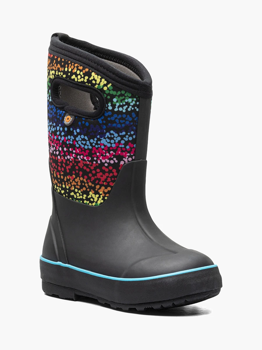 BOGS Black Multi Design A Boot Rainbow Dots 7 BOGS Black Multi Design A Boot Rainbow Dots - Image 5
